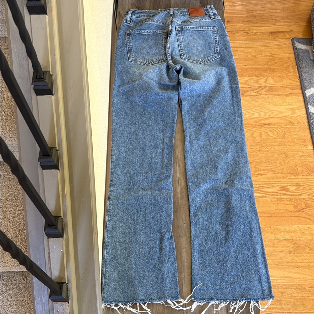 Anine Bing Distressed Button Fly Blue Flare Jeans Size 27 - Picture 15 of 16